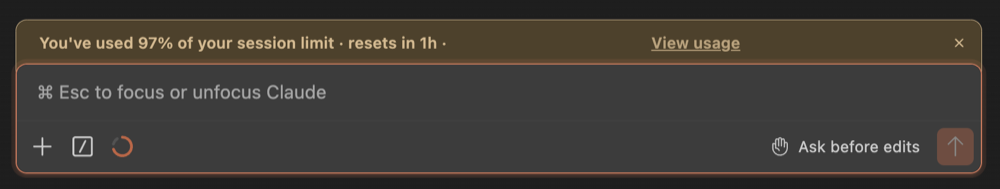 Claude Code Max plan reaching the session token limit on Friday morning of the hackathon